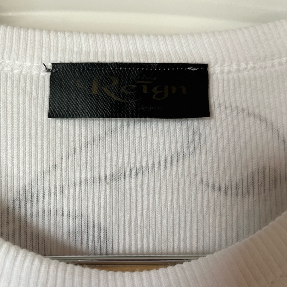 Reign White Tee with Rhinestone Graphic (Small) - Picture 3 of 4